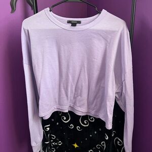 Lavender long sleeve crop top
